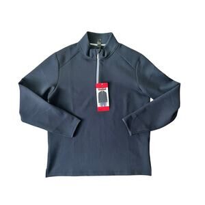 NWT Men's Kirkland 1/2 Zip Pullover, Medium, Black, UPF 50+, Stretch